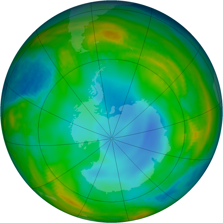 Antarctic ozone map for 28 June 1983